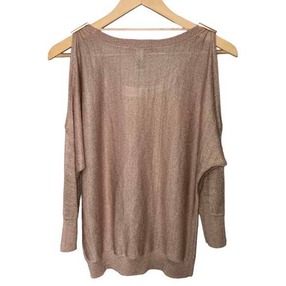 INC INTERNATIONAL CONCEPTS Pink Sweater Shirt Gold Metallic Women’s Petite M - Picture 12 of 12